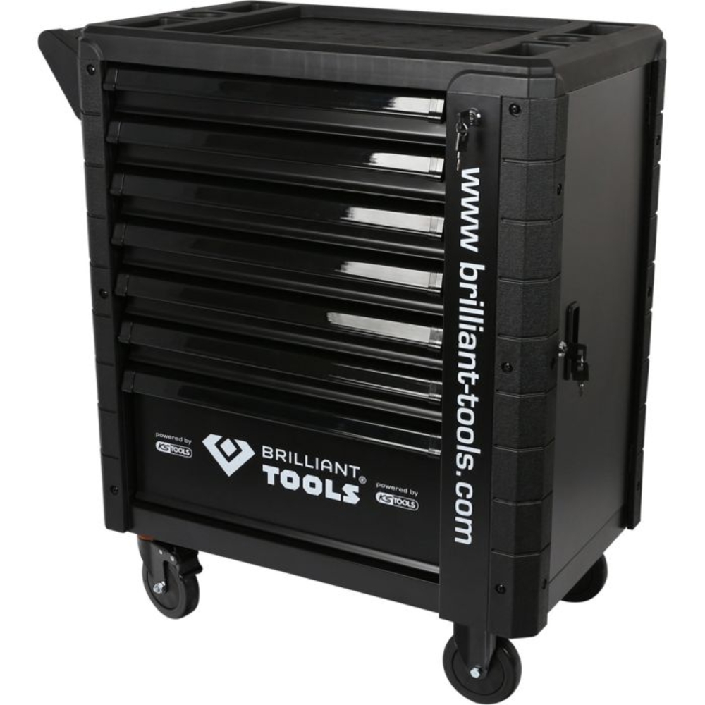 Servante d'atelier 7 tiroirs avec porte latérale noire BRILLIANT TOOLS - KS TOOLS - BT152800
