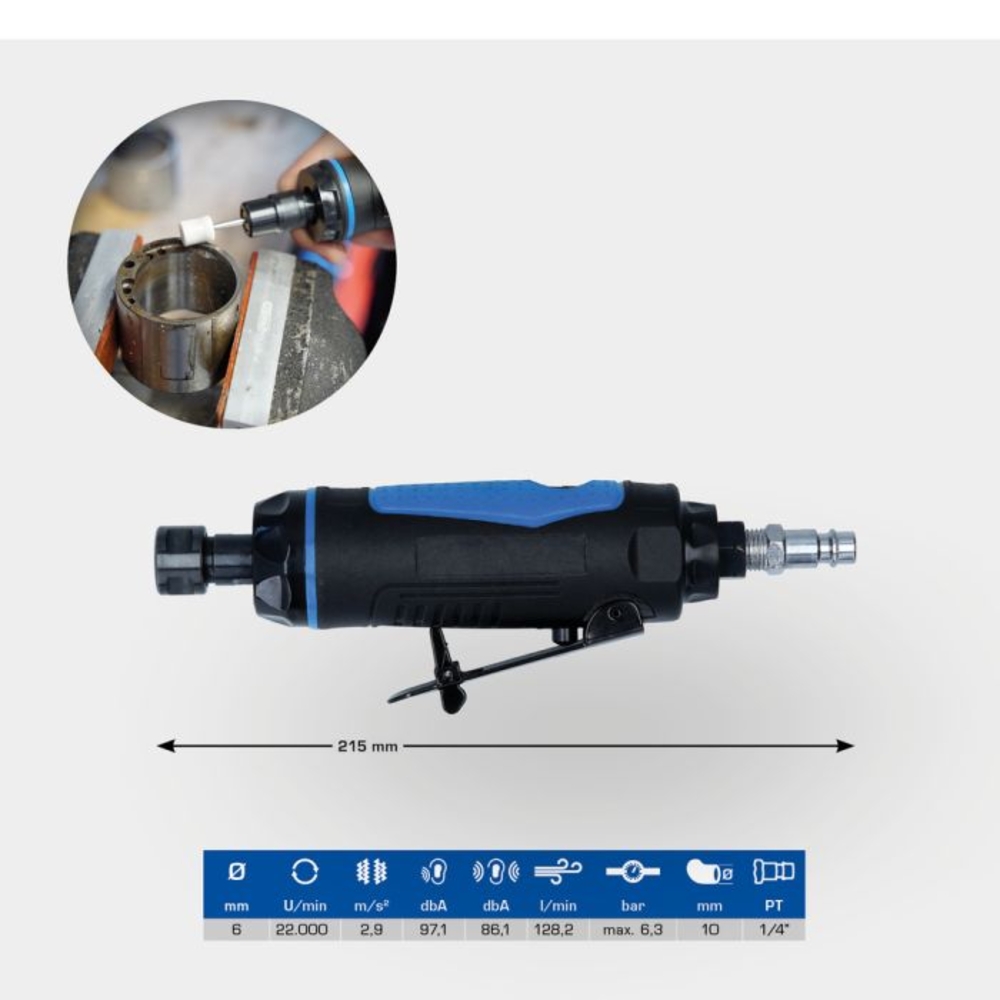 Meuleuse axiale pneumatique version droite BRILLIANT TOOLS - KS TOOLS - BT160702