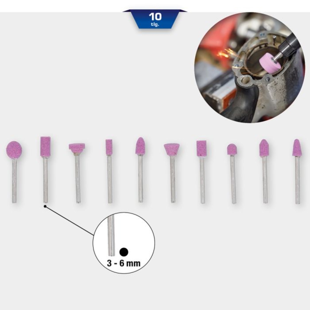 Jeu de fraises pour meuleuse stylo 10 pcs BRILLIANT TOOLS - KS TOOLS - BT160711