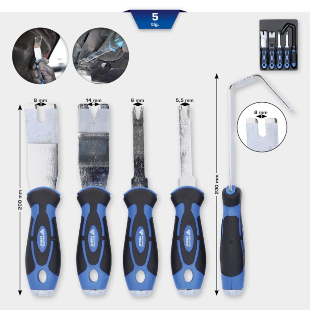 Jeu d'outils pour le démontage des garnitures de portières 5 pcs BRILLIANT TOOLS - KS TOOLS - BT511080