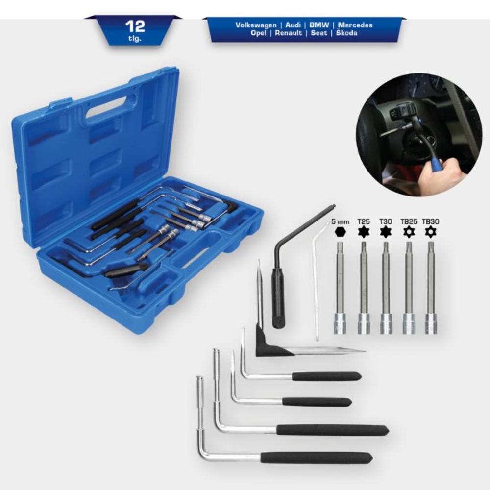 Jeu d’outils de démontage airbag 12 pcs BRILLIANT TOOLS - KS TOOLS - BT511150