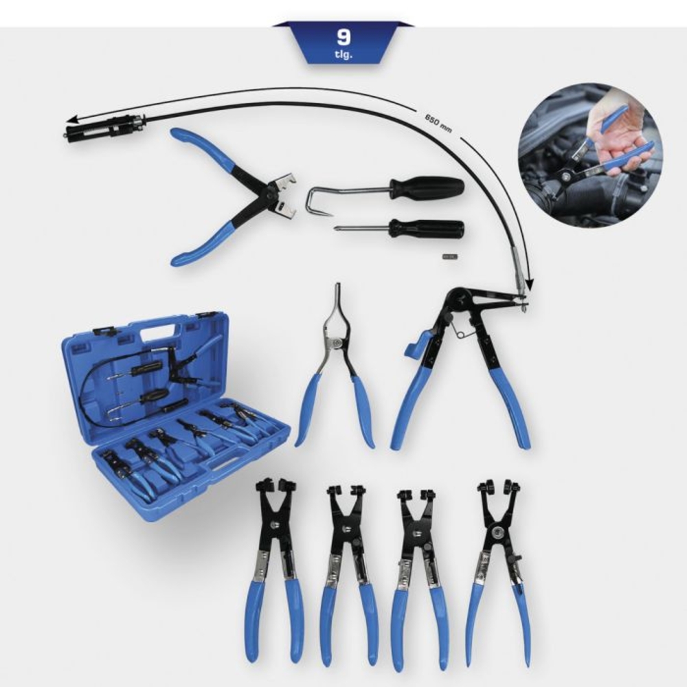 Jeu de pinces à collier 9 pcs BRILLIANT TOOLS - KS TOOLS - BT521000