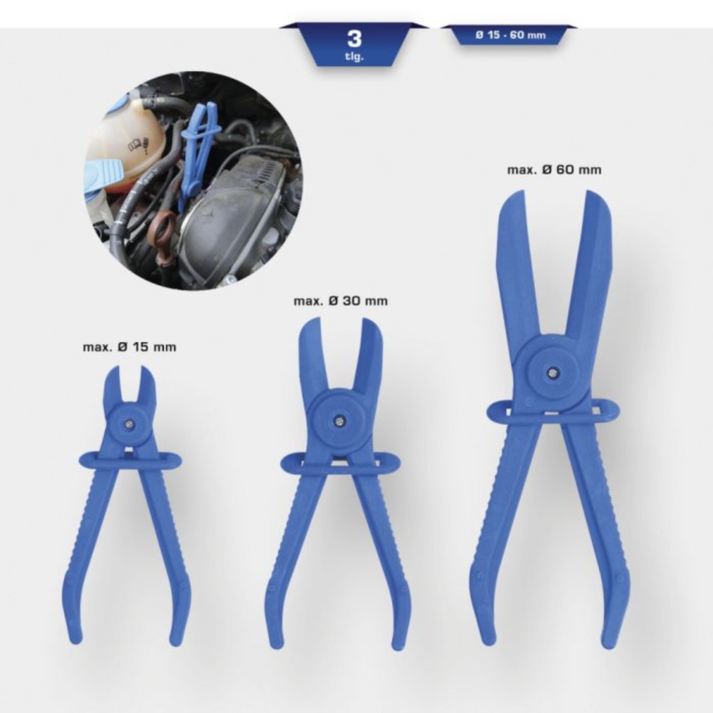 Jeu de pinces à clamper droites 3 pcs BRILLIANT TOOLS - KS TOOLS - BT521010