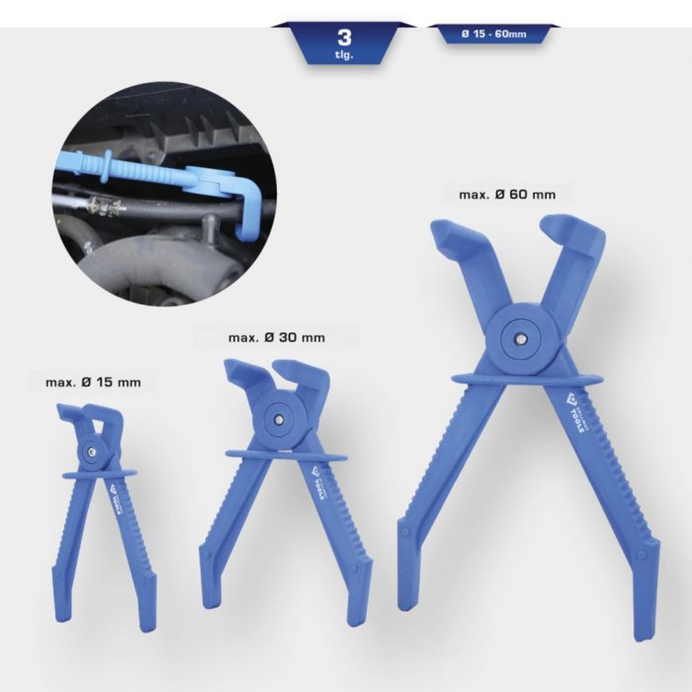 Jeu de pinces à clamper coudées à 90° 3 pcs BRILLIANT TOOLS - KS TOOLS - BT521015