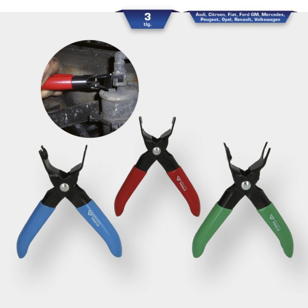 Jeu de pinces de déverrouillage de conduite de carburant 3 pcs BRILLIANT TOOLS - KS TOOLS - BT531000