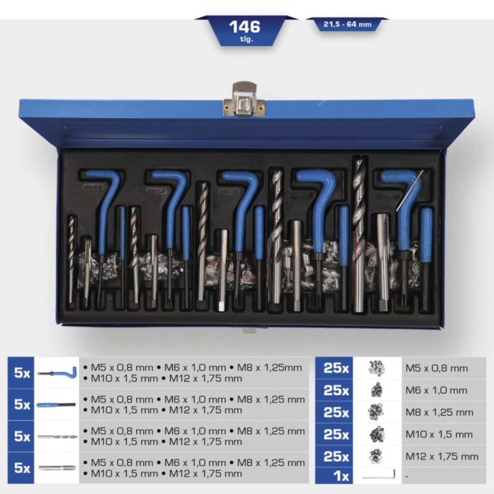 Kit de réparation de filetage 146 pcs BRILLIANT TOOLS - KS TOOLS - BT541150