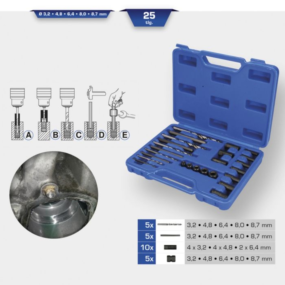 Jeu d’extracteurs de vis 25 pcs BRILLIANT TOOLS - KS TOOLS - BT541900