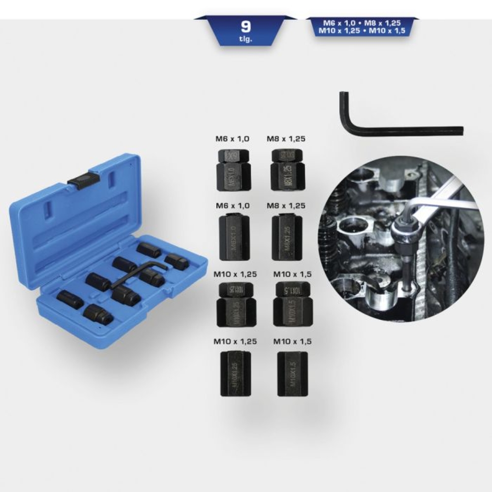 Jeu d’extracteurs de goujons 9 pcs BRILLIANT TOOLS - KS TOOLS - BT542000