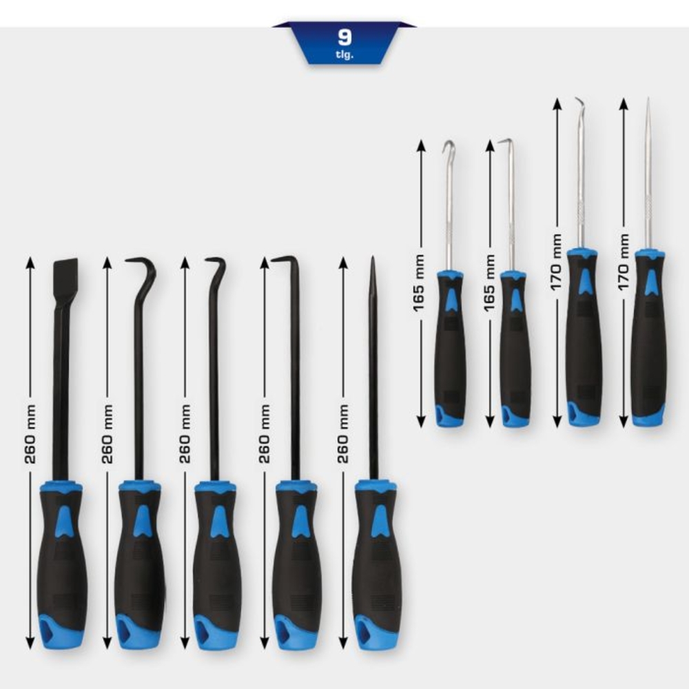 Jeu de crochets et grattoir 9 pcs BRILLIANT TOOLS - KS TOOLS - BT542010