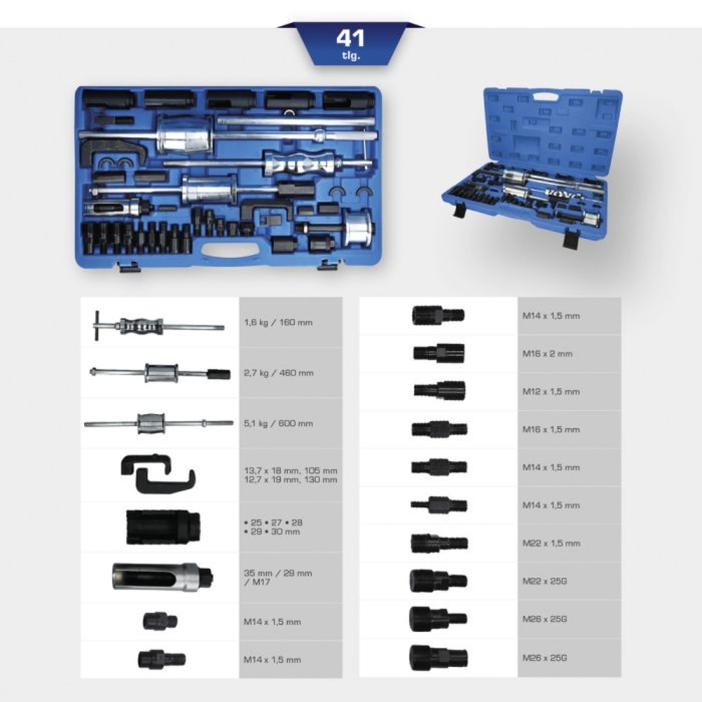 Jeu d’extracteurs d’injecteur 41 pcs BRILLIANT TOOLS - KS TOOLS - BT551010