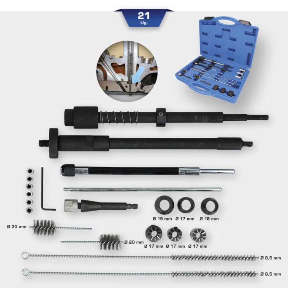 Kit de nettoyage de puits d'injection 21 pcs BRILLIANT TOOLS - KS TOOLS - BT551300