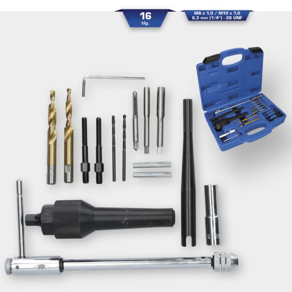 Kit de réparation de filetage pour bougies de préchauffage 16 pcs BRILLIANT TOOLS - KS TOOLS - BT561030