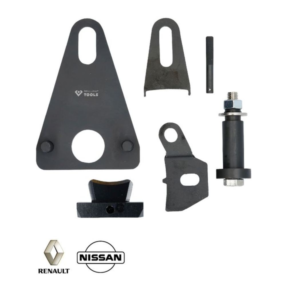 Jeu d’outils de blocage de la courroie du vilebrequin/du volant moteur pour Renault Nissan BRILLIANT TOOLS - KS TOOLS - BT594610