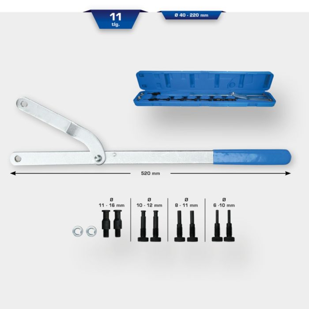 Levier de blocage de poulie universel 11 pcs BRILLIANT TOOLS - KS TOOLS - BT595750