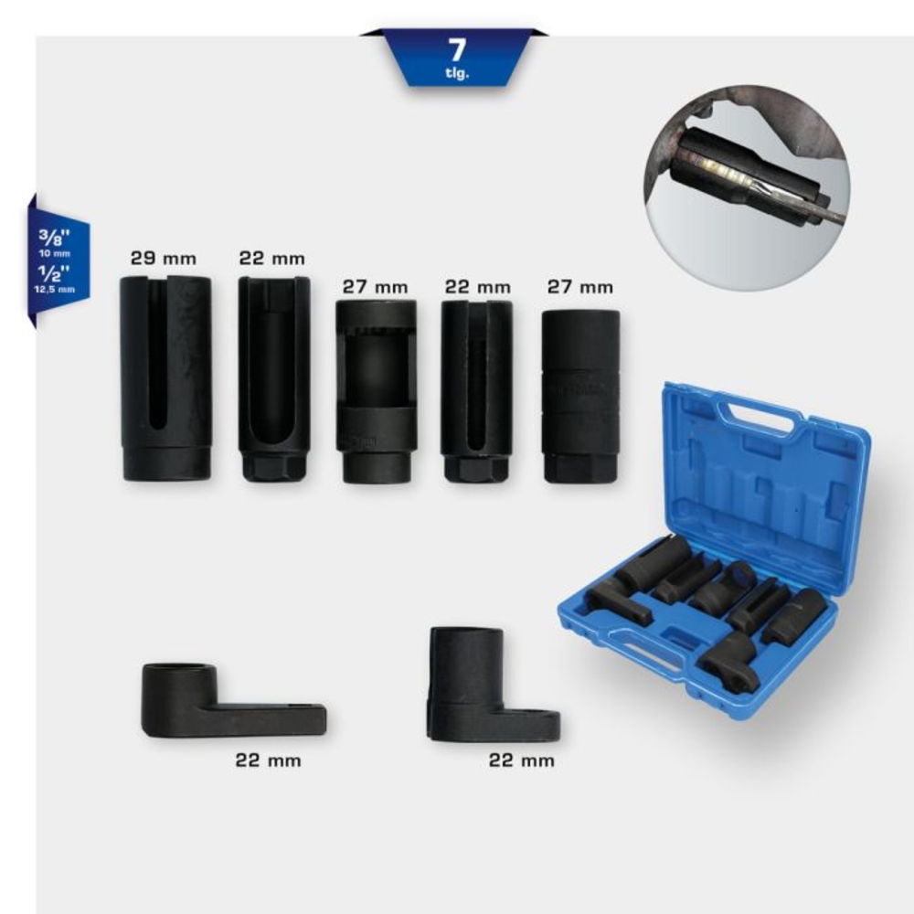Jeu de douilles pour sonde Lambda et capteurs 7 pcs BRILLIANT TOOLS - KS TOOLS - BT601020