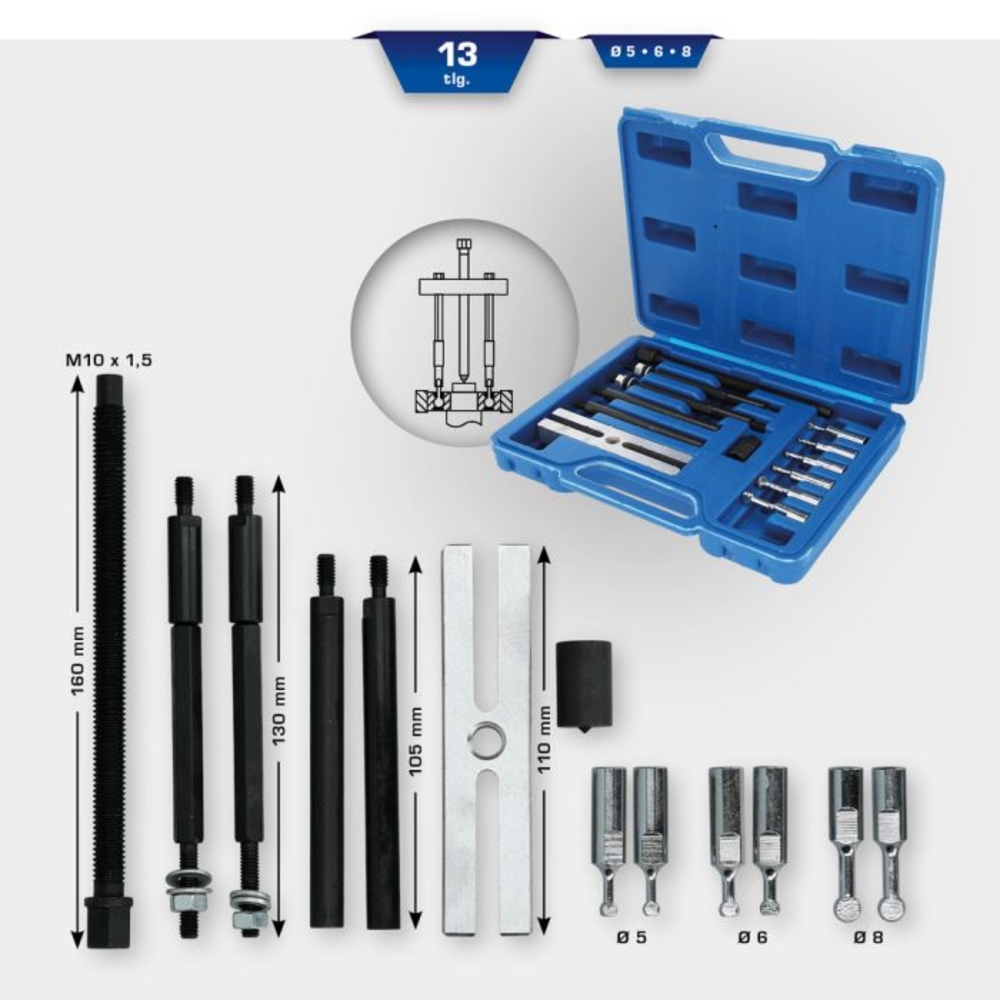 Kit d’extracteur de roulement 10 pcs BRILLIANT TOOLS - KS TOOLS - BT631050