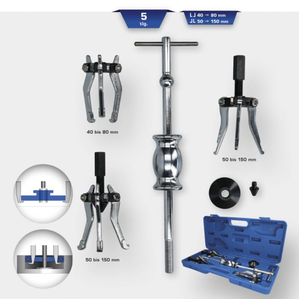 Kit d'extracteur de roulement intérieur et extérieur 5 pcs BRILLIANT TOOLS - KS TOOLS - BT631200