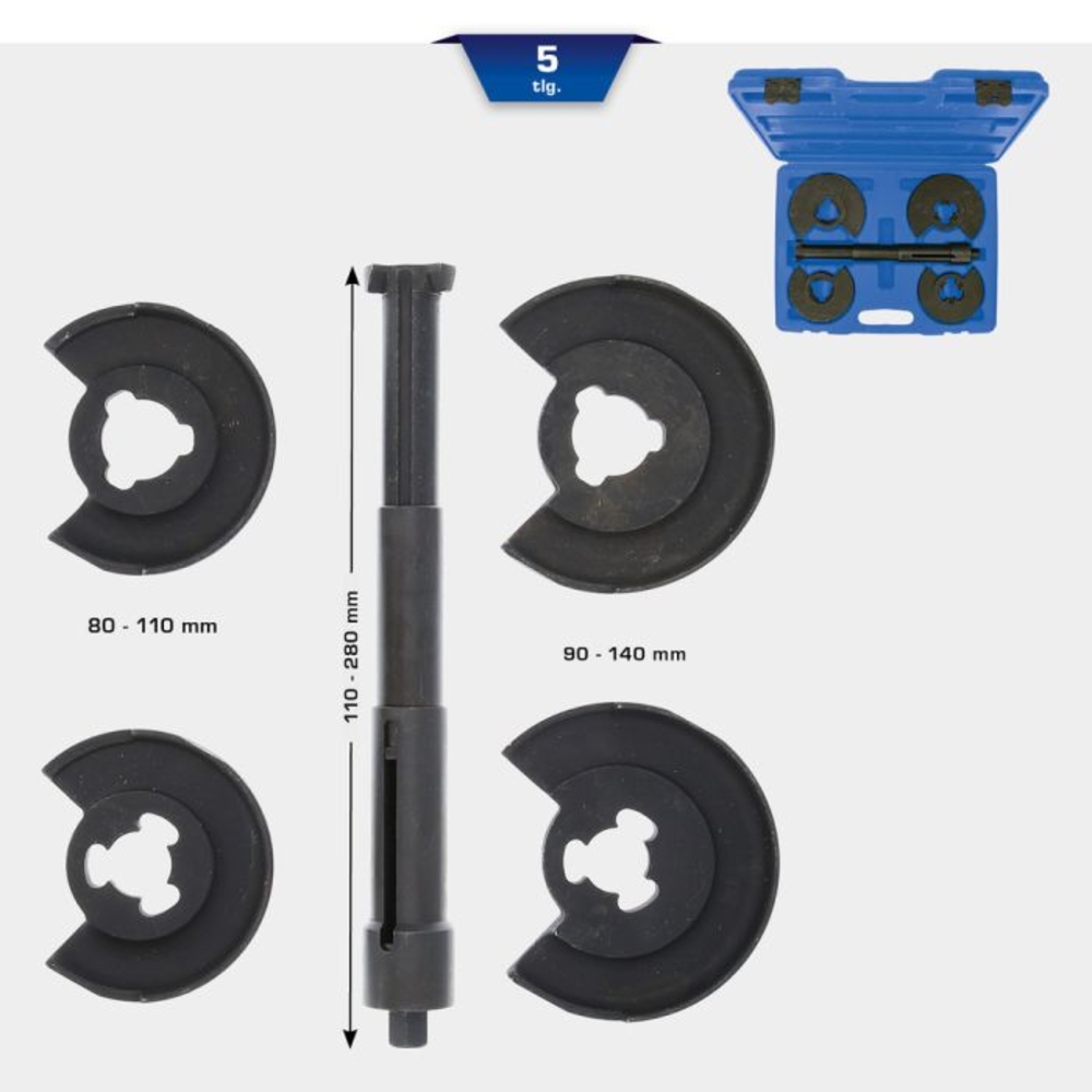 Jeu de compresseurs de ressort interne télescopique 5 pcs BRILLIANT TOOLS - KS TOOLS - BT651010