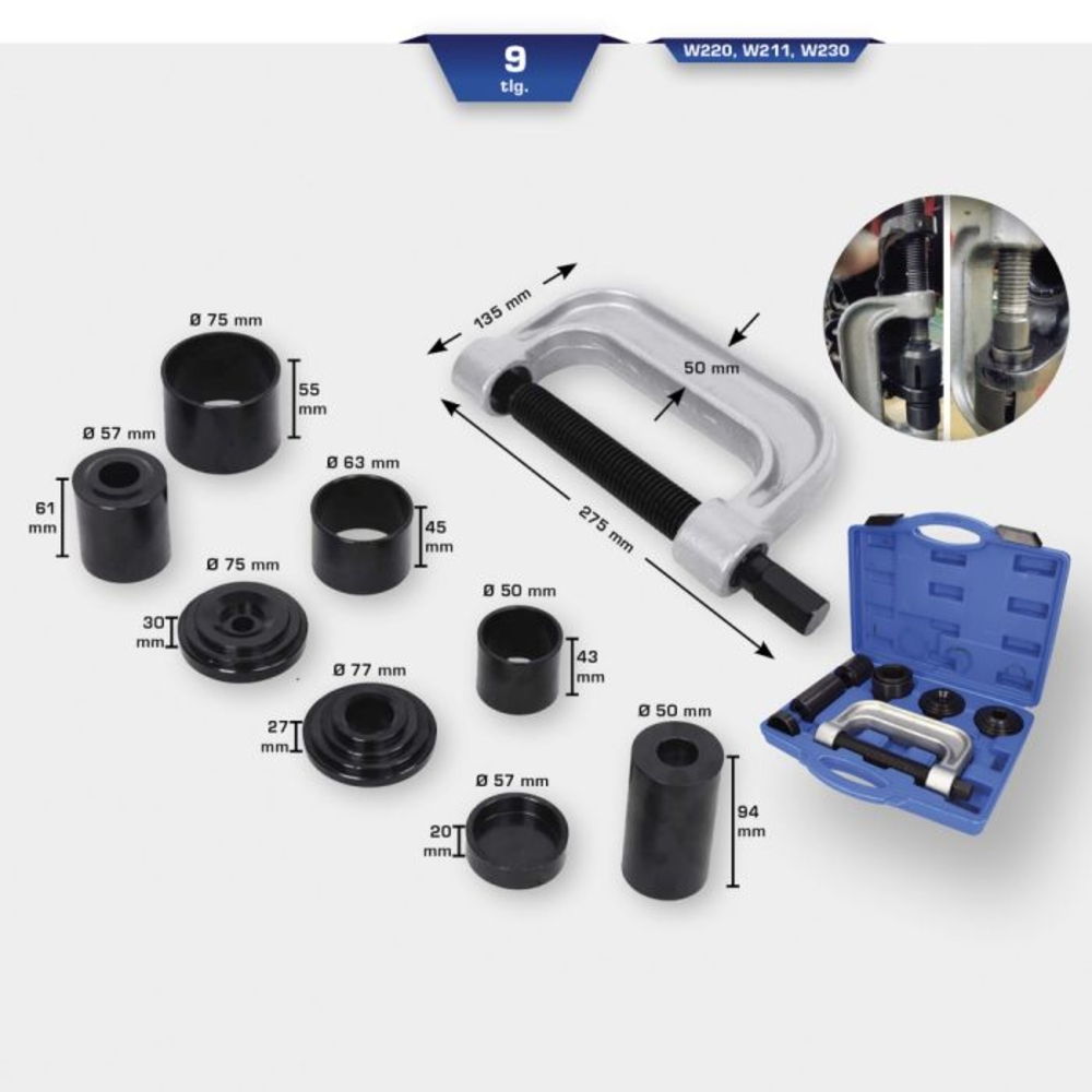 Jeu d'extracteur de rotules 4 en 1, 9 pcs BRILLIANT TOOLS - KS TOOLS - BT661100