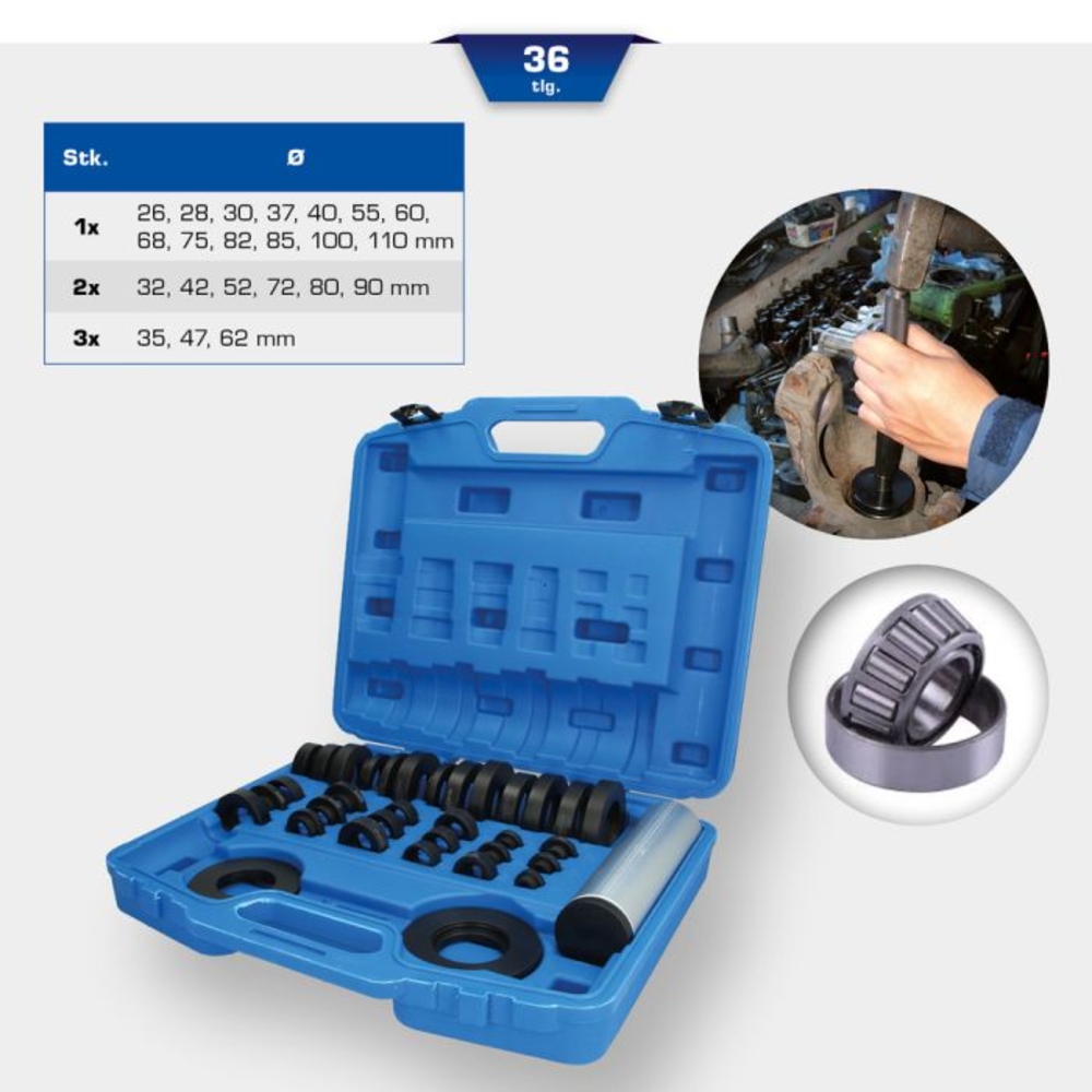 Kit de montage de roulements de roues nyloN 36 pcs BRILLIANT TOOLS - KS TOOLS - BT671750