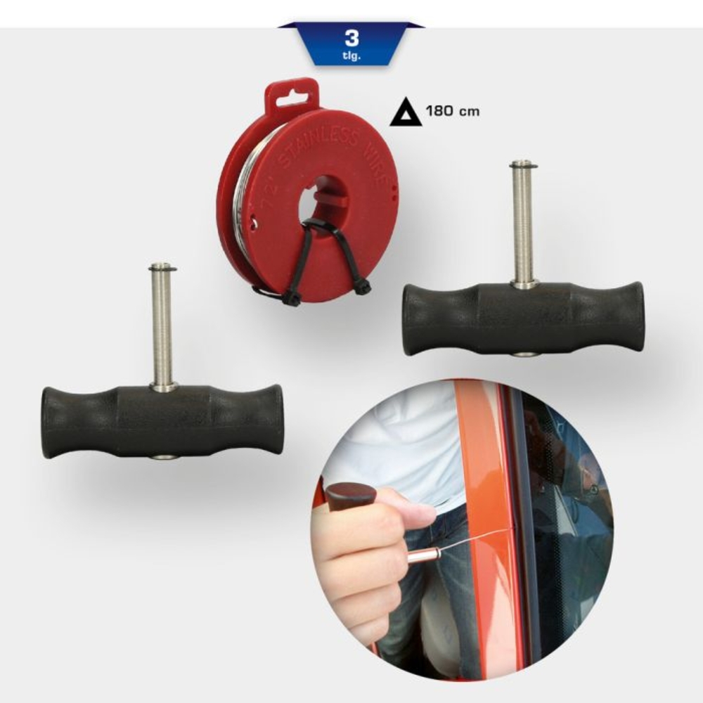 Poignées avec fil pour découpe de joint de vitrage 3 pcs BRILLIANT TOOLS - KS TOOLS - BT681150