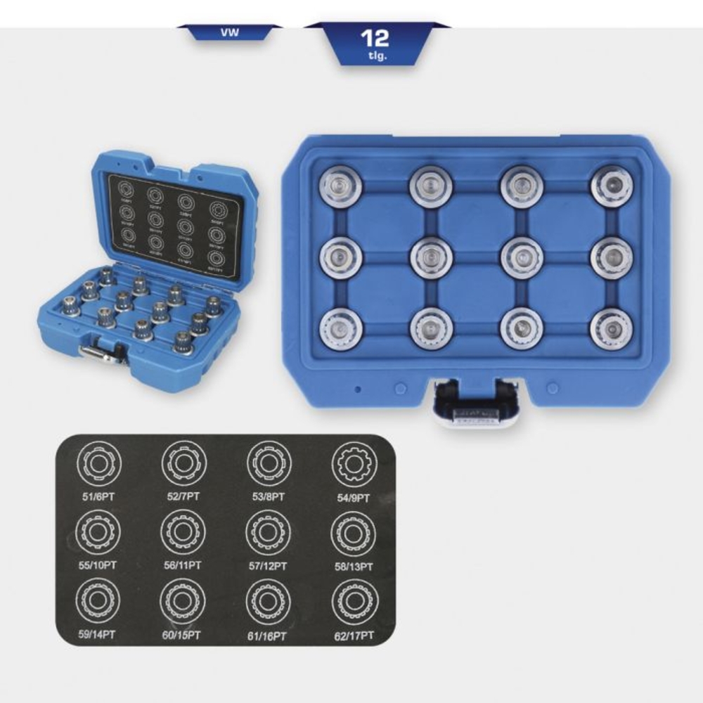 Coffret de démontage d'écrous antivols pour VW 12 pcs BRILLIANT TOOLS - KS TOOLS - BT691190