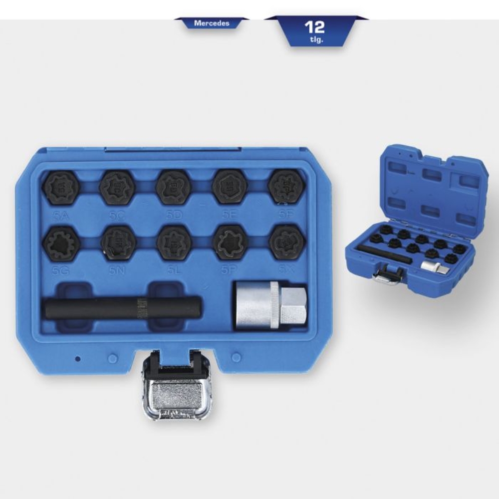 Coffret de démontage d'écrous antivols pour Mercedes 12 pcs BRILLIANT TOOLS - KS TOOLS - BT691210