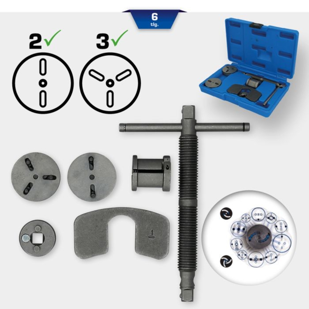 Coffret de repousse-piston de frein universel 6 pcs BRILLIANT TOOLS - KS TOOLS - BT701150