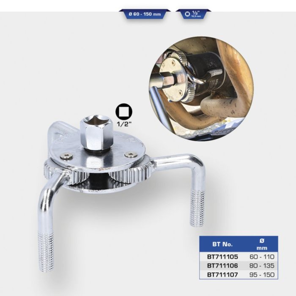 Clé araignée pour filtre à huile 95-150mm BRILLIANT TOOLS - KS TOOLS - BT711107