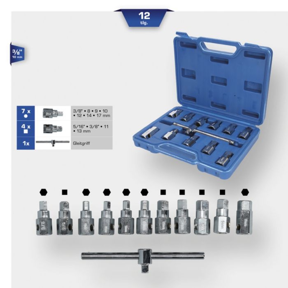 Coffret de douilles pour vidange d’huile 12 pcs BRILLIANT TOOLS - KS TOOLS - BT711150