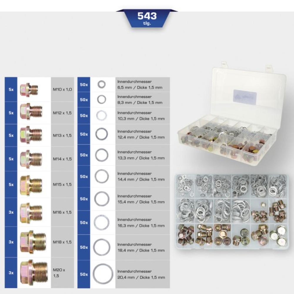Assortiment de vis de vidange et joints 534 pcs BRILLIANT TOOLS - KS TOOLS - BT711200