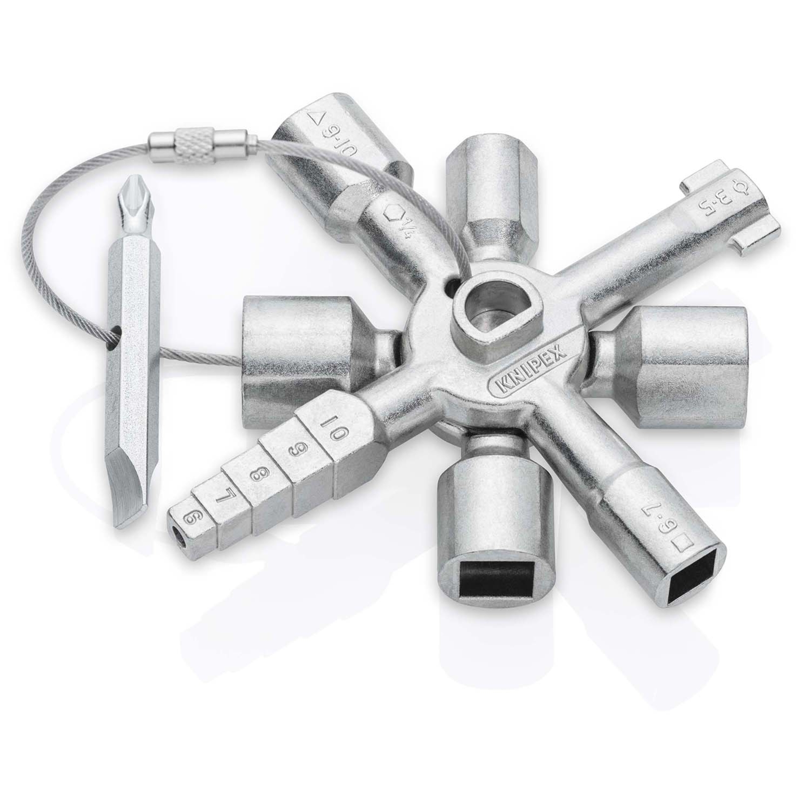 Clé multifonctionnelle KNIPEX TwinKey pour armoires et fermetures standards KNIPEX - 001101