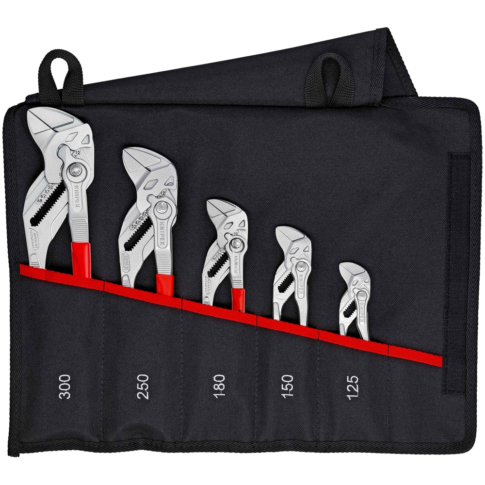 Trousse composée de 5 pinces-clés 125mm, 150mm, 180mm, 250mm et 300mm KNIPEX - 001955S4