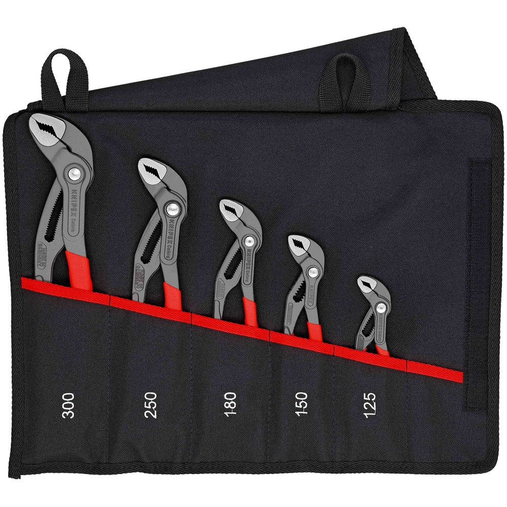 Trousse composée de 5 pinces Cobra 125mm, 150mm, 180mm, 250mm et 300mm KNIPEX - 001955S5