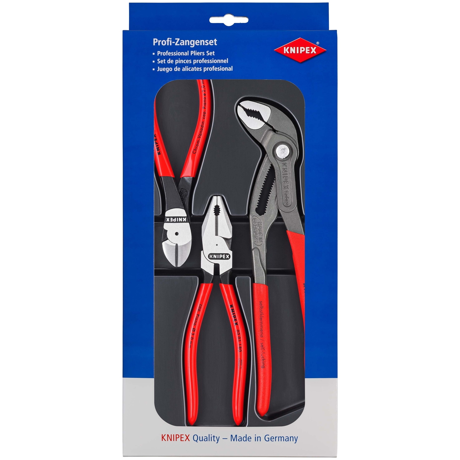Lot de pinces à forte démultiplication - 02 01 180 - 74 01 160 - 87 01 250 KNIPEX - 002010