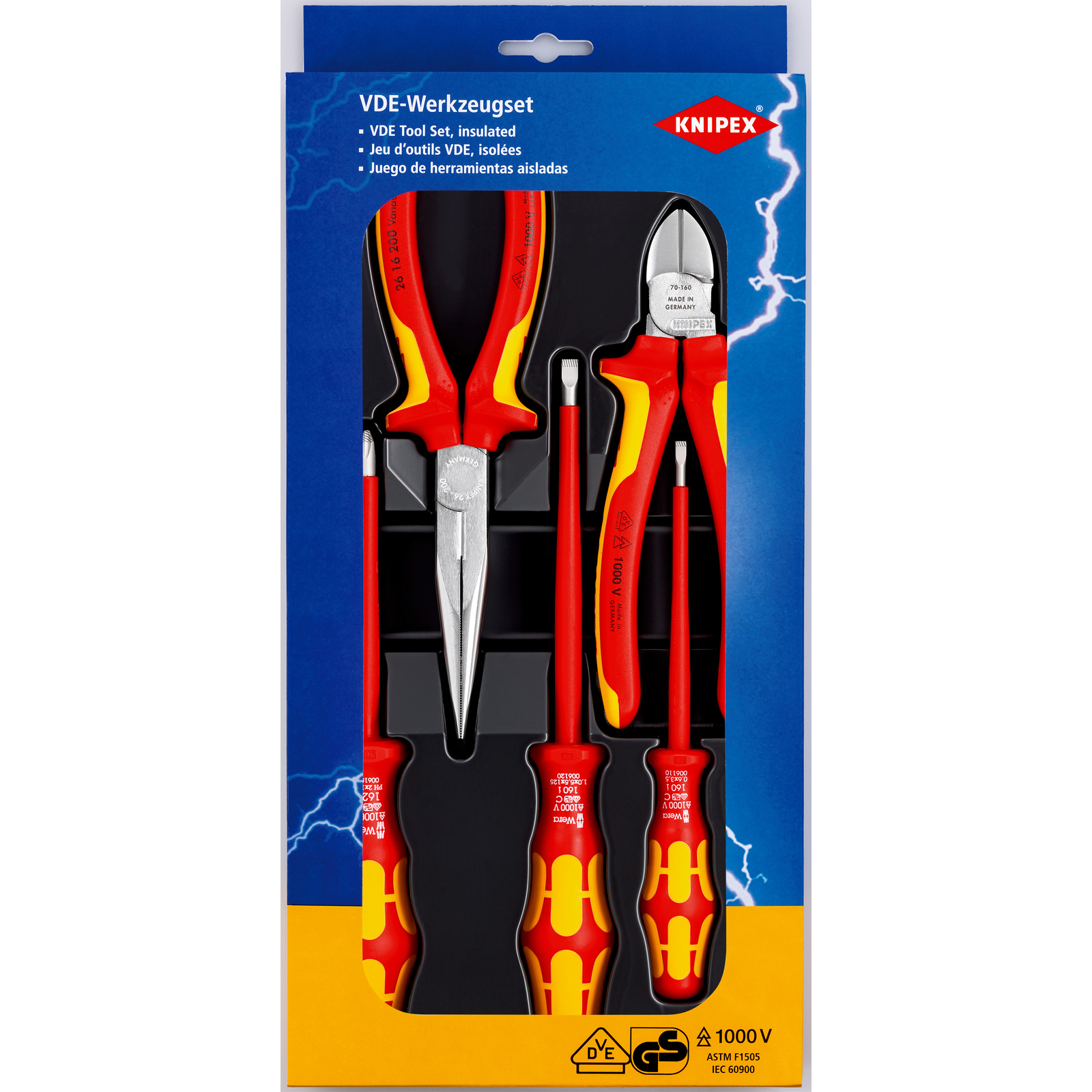 Assortiment de 2 pinces et 3 tournevis Wera - Bi-matière - Isolés 1000V KNIPEX - 002013