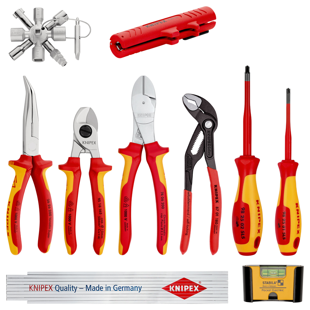 Lot d'extension pour assortiments électricité 10 outils - 5 outils isolés 1000V KNIPEX - 002090V01