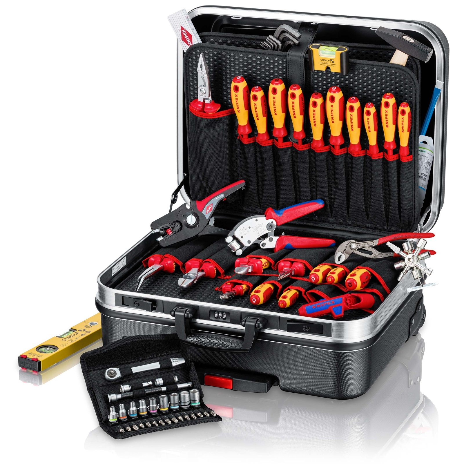 Mallette ElectroPlus Big Basic Move 68 outils Roulettes / Poignée téléscopique KNIPEX - 002106