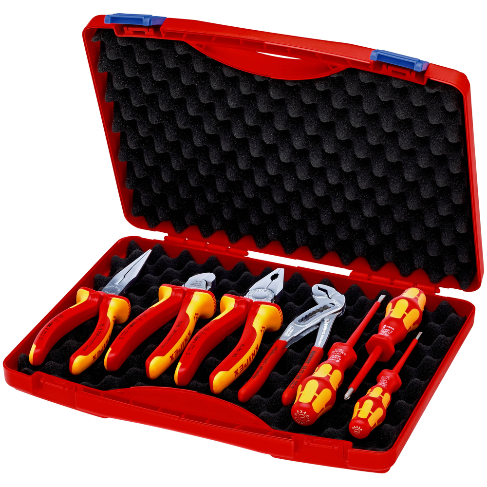 Coffret compact pour installateurs électriques composé de 4 pinces / 3 tournevis KNIPEX - 002115