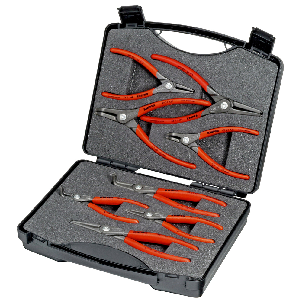 Coffret compact avec 8 pinces circlips (Modèle 48 / 49) avec mousse KNIPEX - 002125