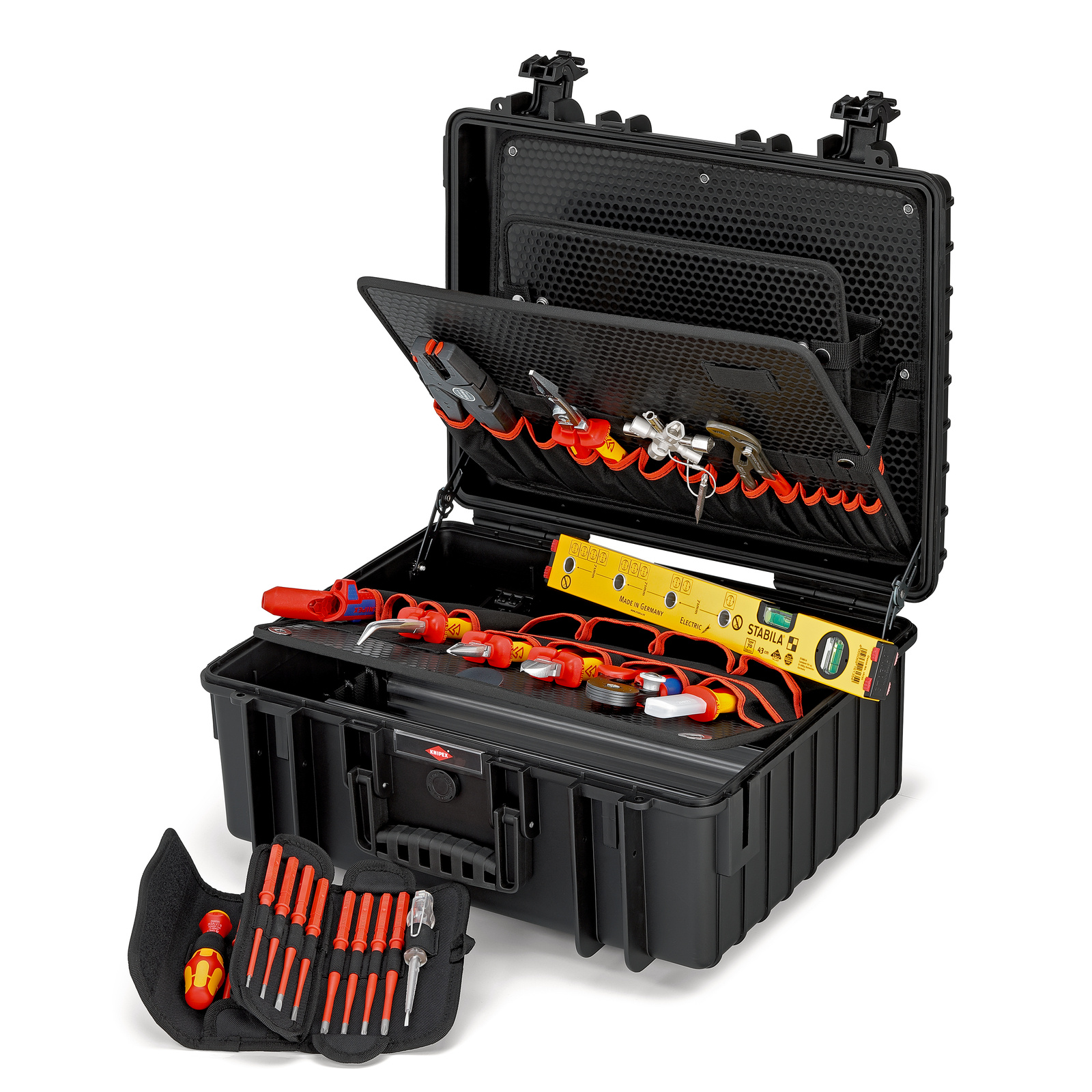 Mallette à outils Robust34 Électro 26 outils antichoc Etanche poussière/eau KNIPEX - 002136