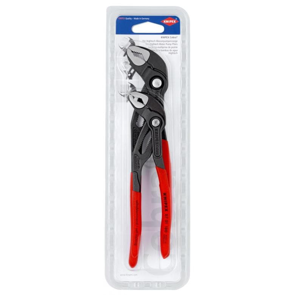 Jeu de pinces KNIPEX Cobra 180 et 250mm 00 31 20 V01