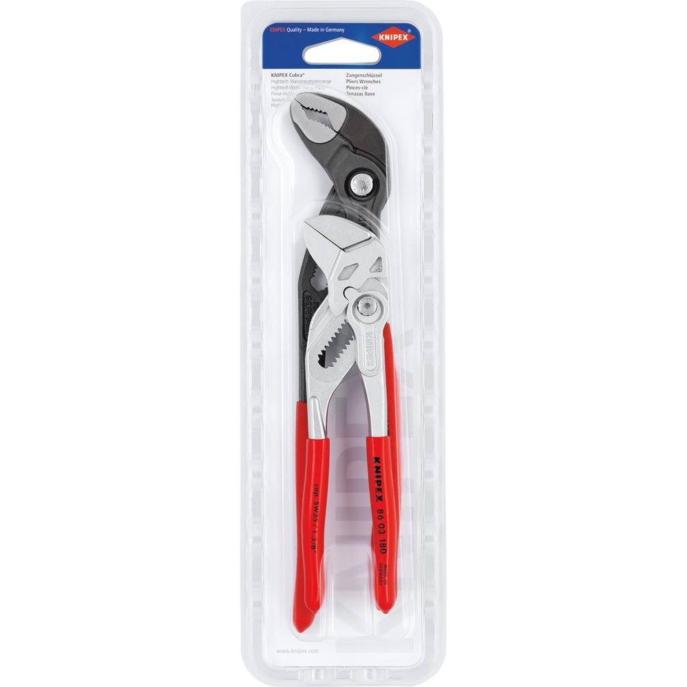 Pince clé 180mm et pince multiprise cobra 250mm KNIPEX - 003120V03