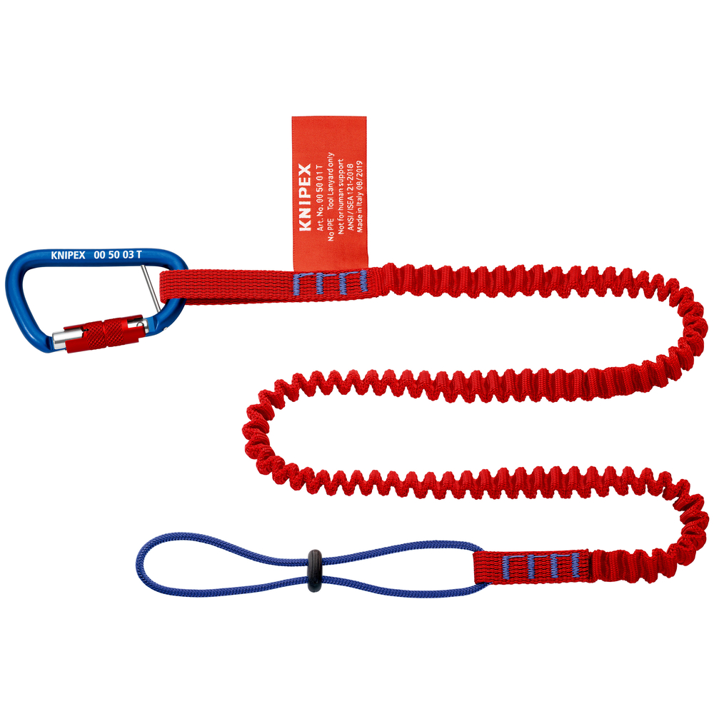 1 Longe avec 1 adaptateur et 1 mousqueton pour fixation d'outils antichute KNIPEX - 005005TBK