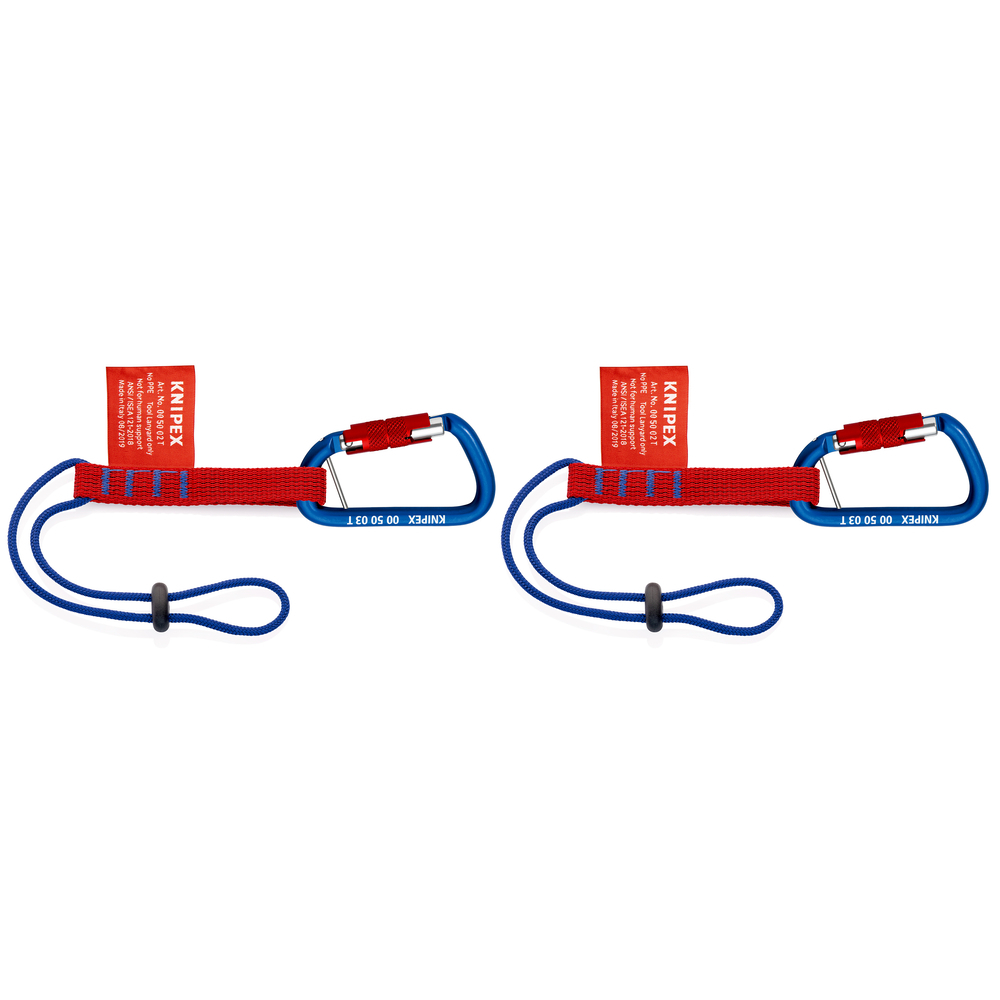 Lot de 2 adaptateurs boucle en sangle plate cousue avec cordon cousu et stoppeur KNIPEX - 005006TBK