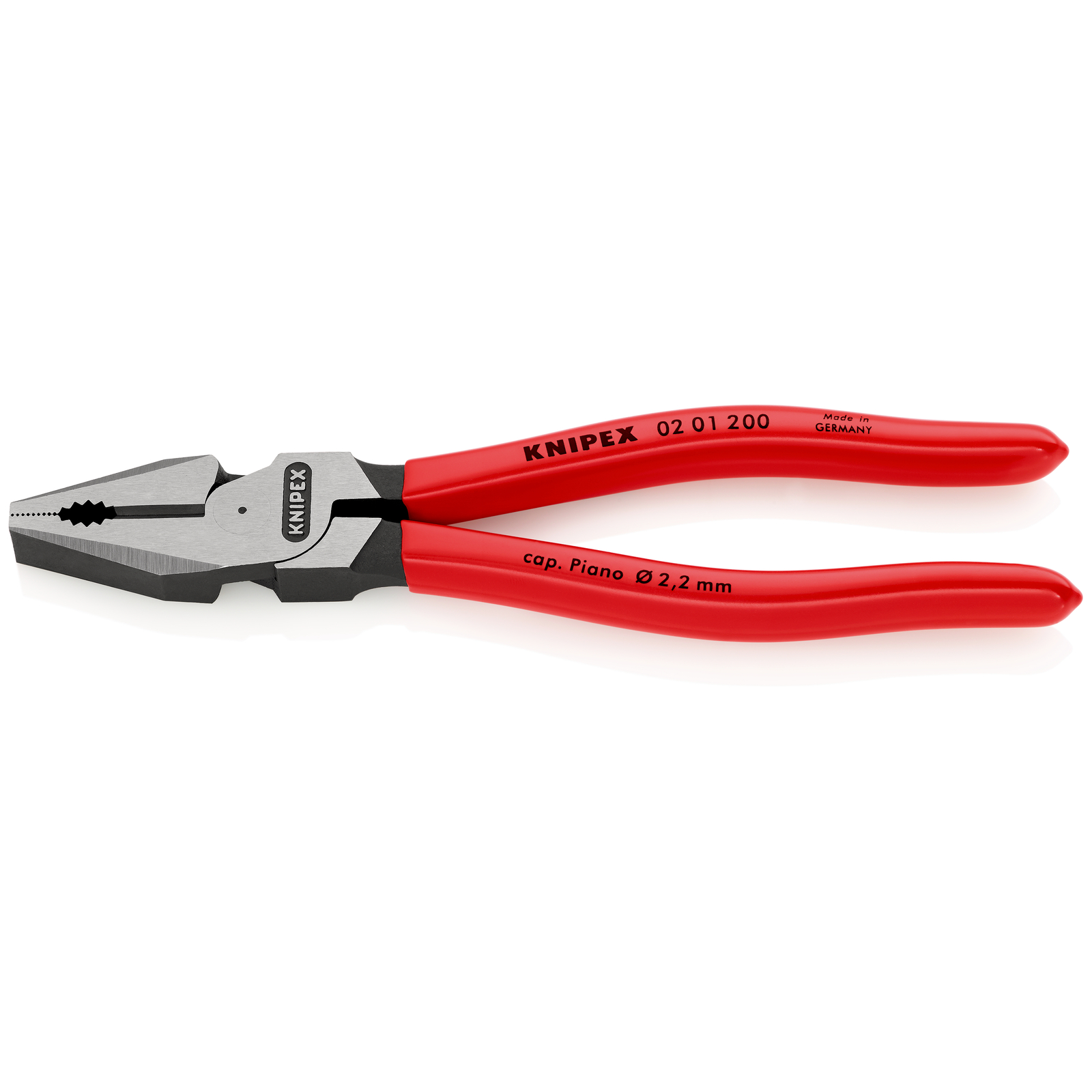 Pince universelle à forte démultiplication 200mm - Gainage PVC - Sur carte KNIPEX - 0201200SB