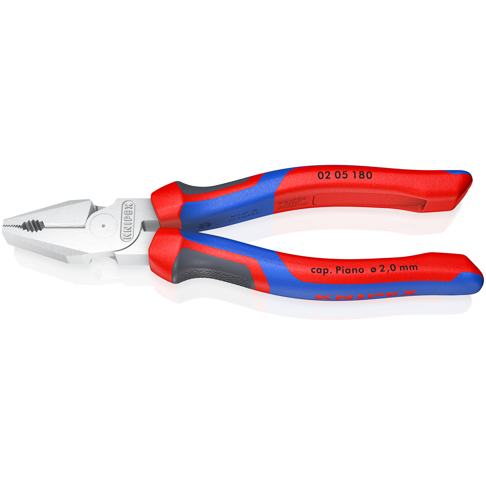 Pince universelle à forte démultiplication 180mm - Tri-matière - Chromée KNIPEX - 0205180