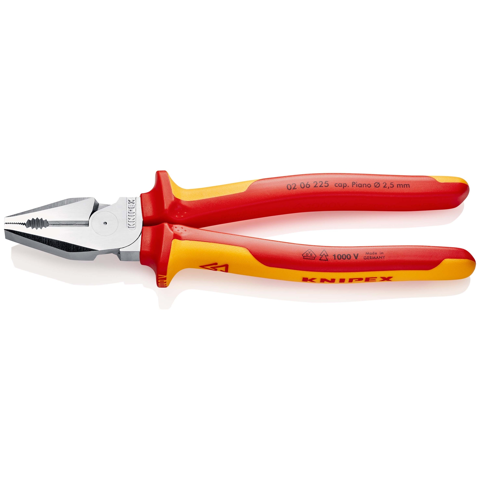 Pince universelle à forte démultiplication 225mm - Bi-matière - Chromée - 1000V KNIPEX - 0206225