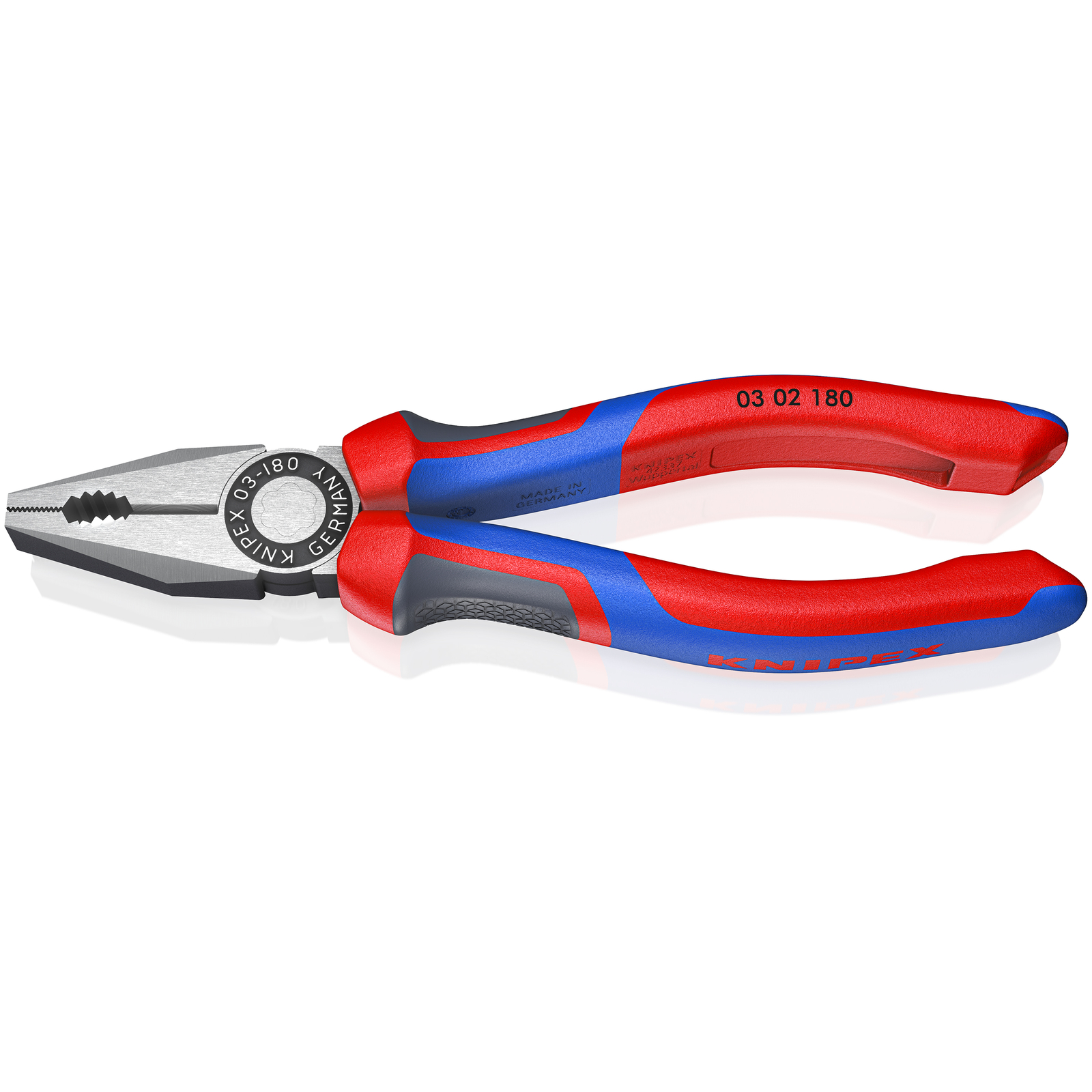 Pince universelle 180mm avec tranchant - Tri-matière - Tête polie KNIPEX - 0302180