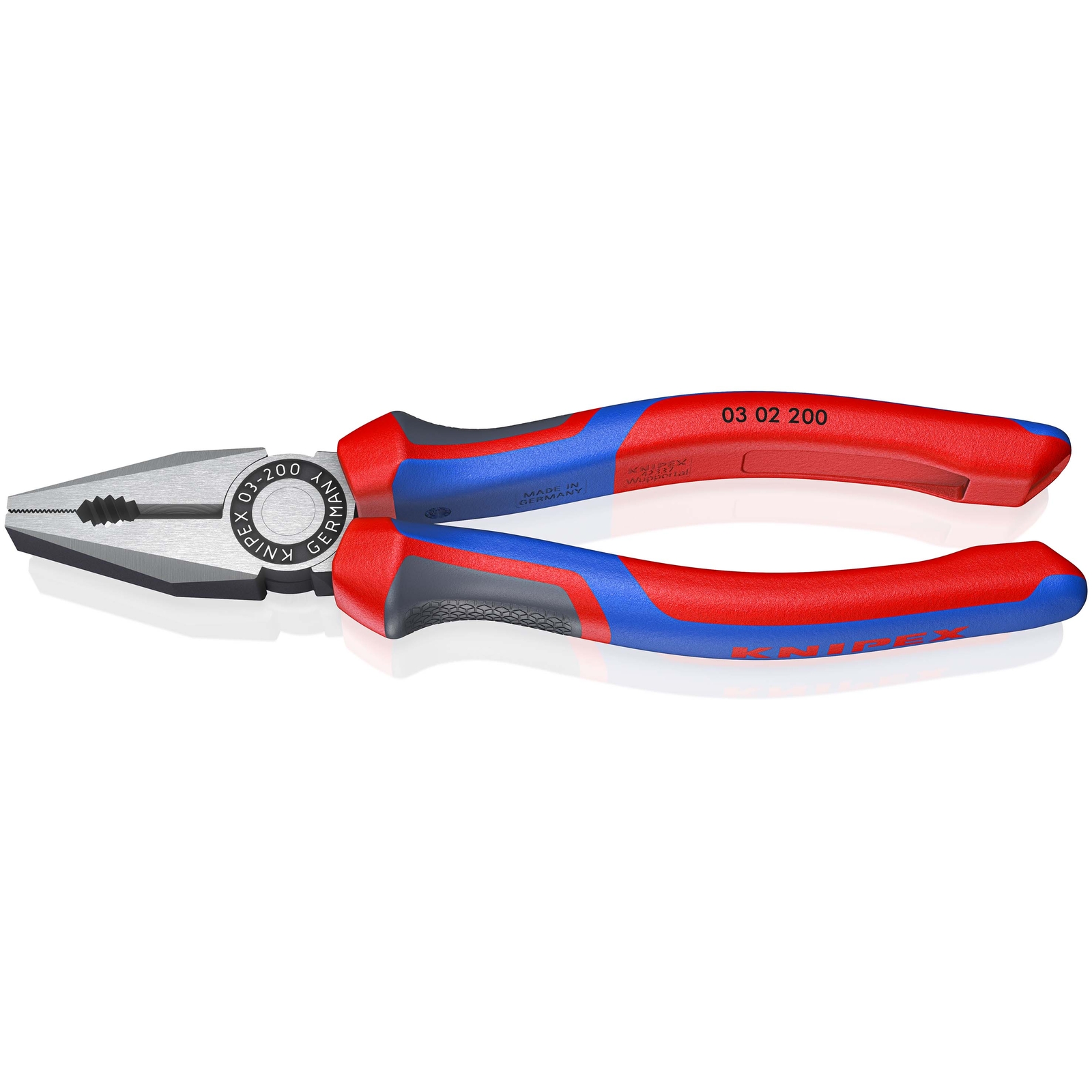 Pince universelle 200mm avec tranchant - Bi-matière - Tête polie KNIPEX - 0302200
